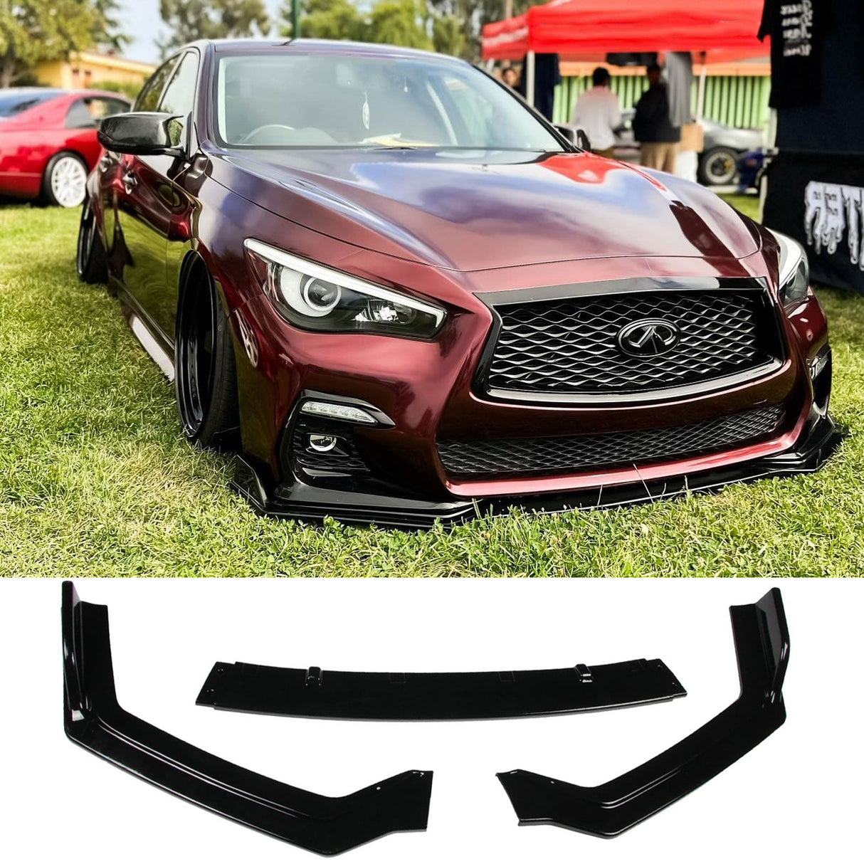 (Patented ABS) For 18-24 Infiniti Q50 Sport Model Front Bumper Lip