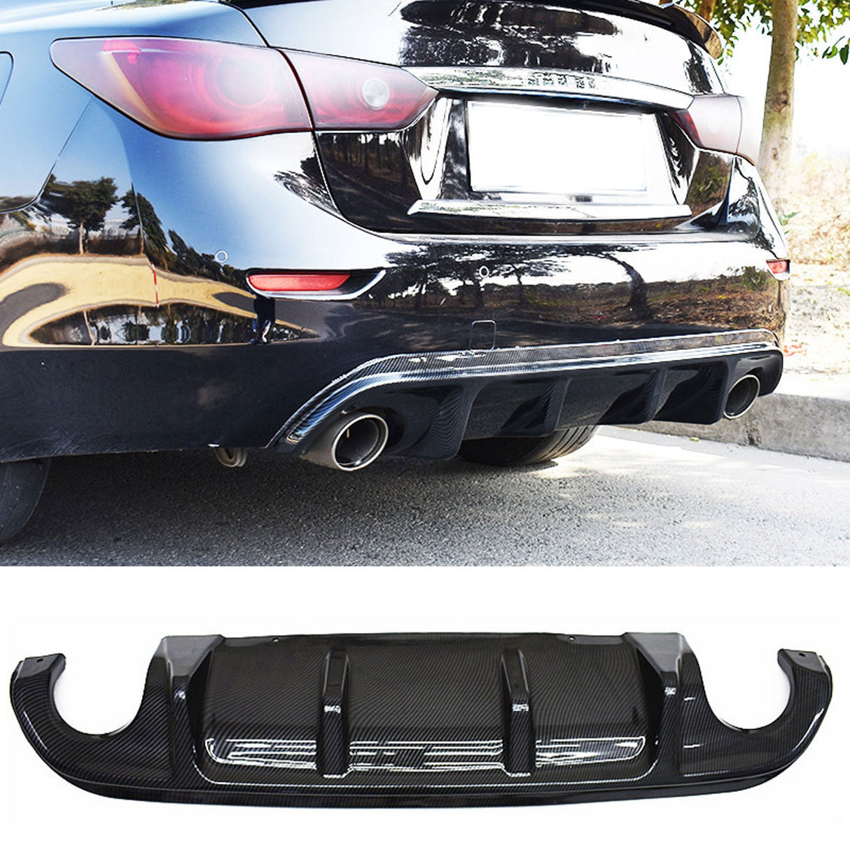 (Patented ABS) For 14-17 Infiniti Q50 Rear Bumper Lip