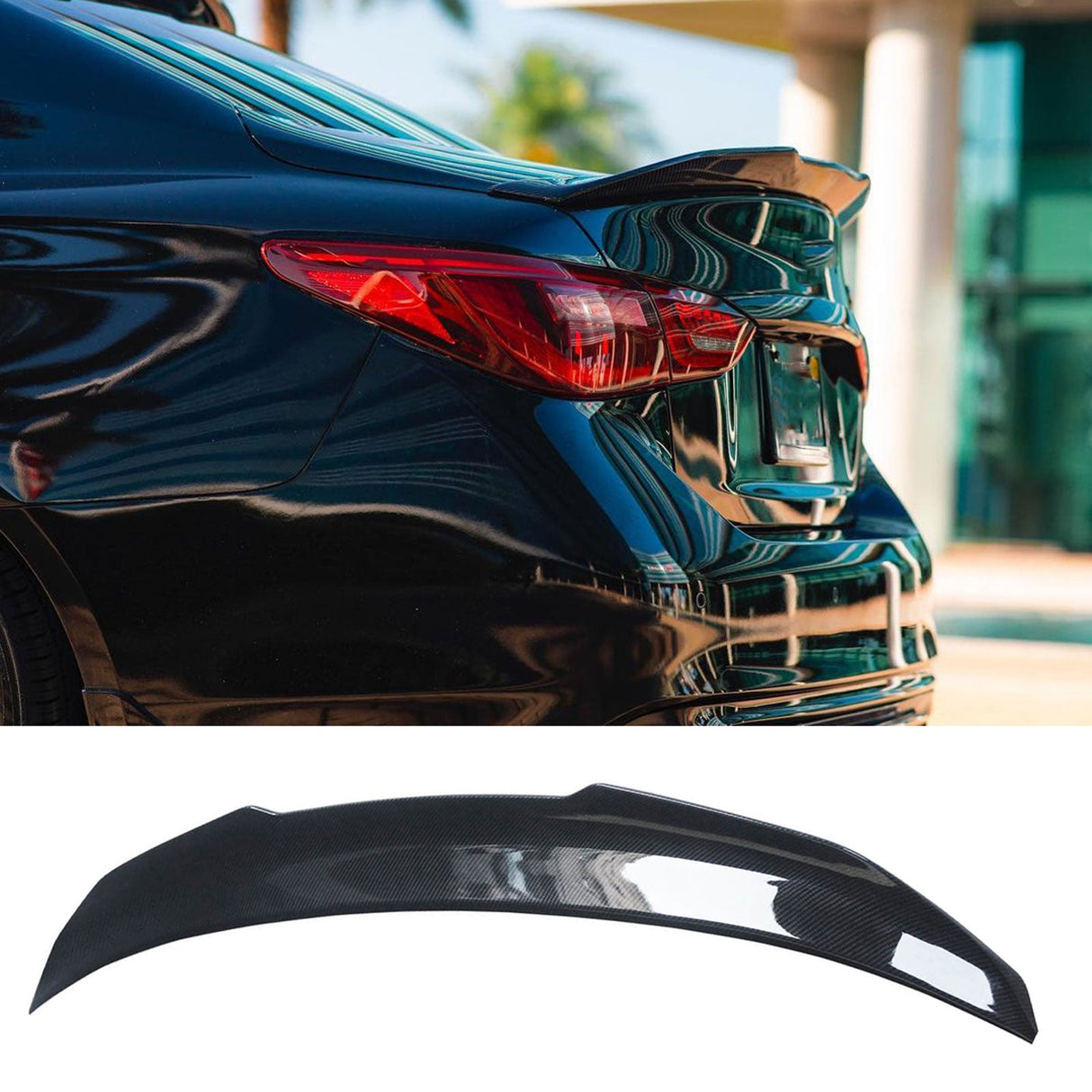 (Patented ABS) For 14-24 Infiniti Q50 Rear Trunk Spoiler Wing PSM Style