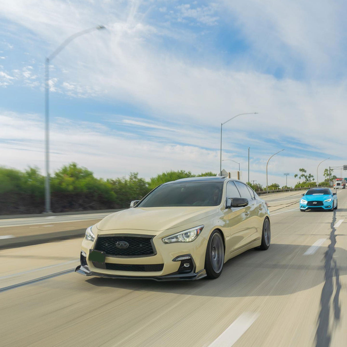 (Patented ABS) For 18-24 Infiniti Q50 Sport Model Front Bumper Lip