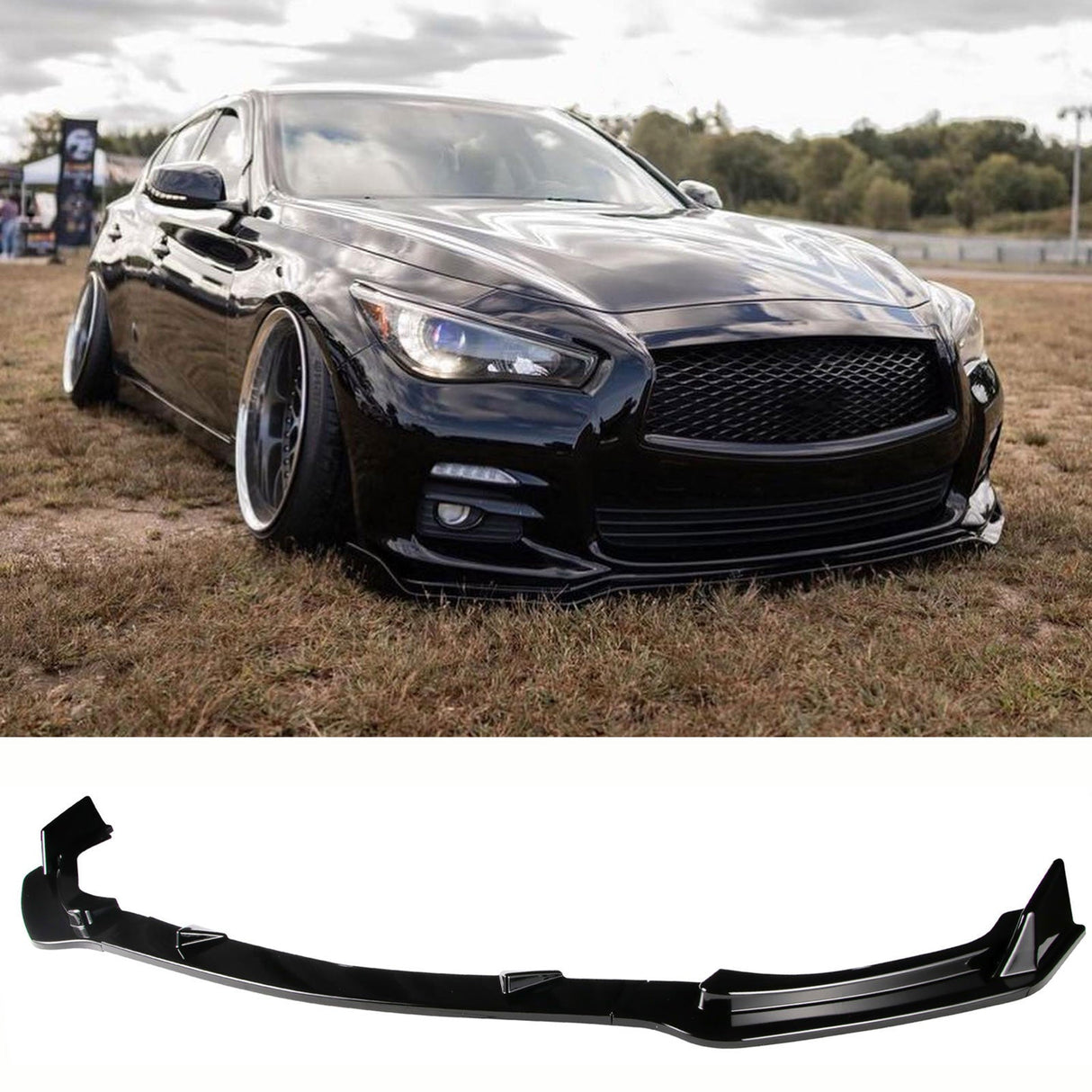 (Patented ABS) For 14-17 Infiniti Q50 Base Model Front Bumper Lip