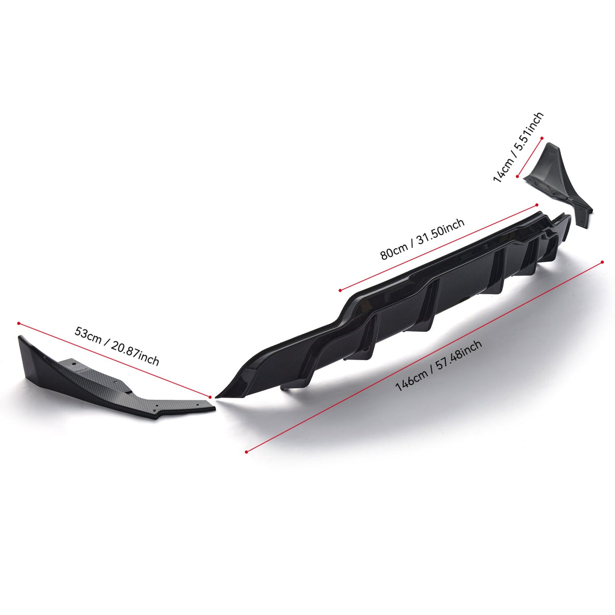(Patented ABS) For 17-23 Tesla Model 3 Rear Diffuser