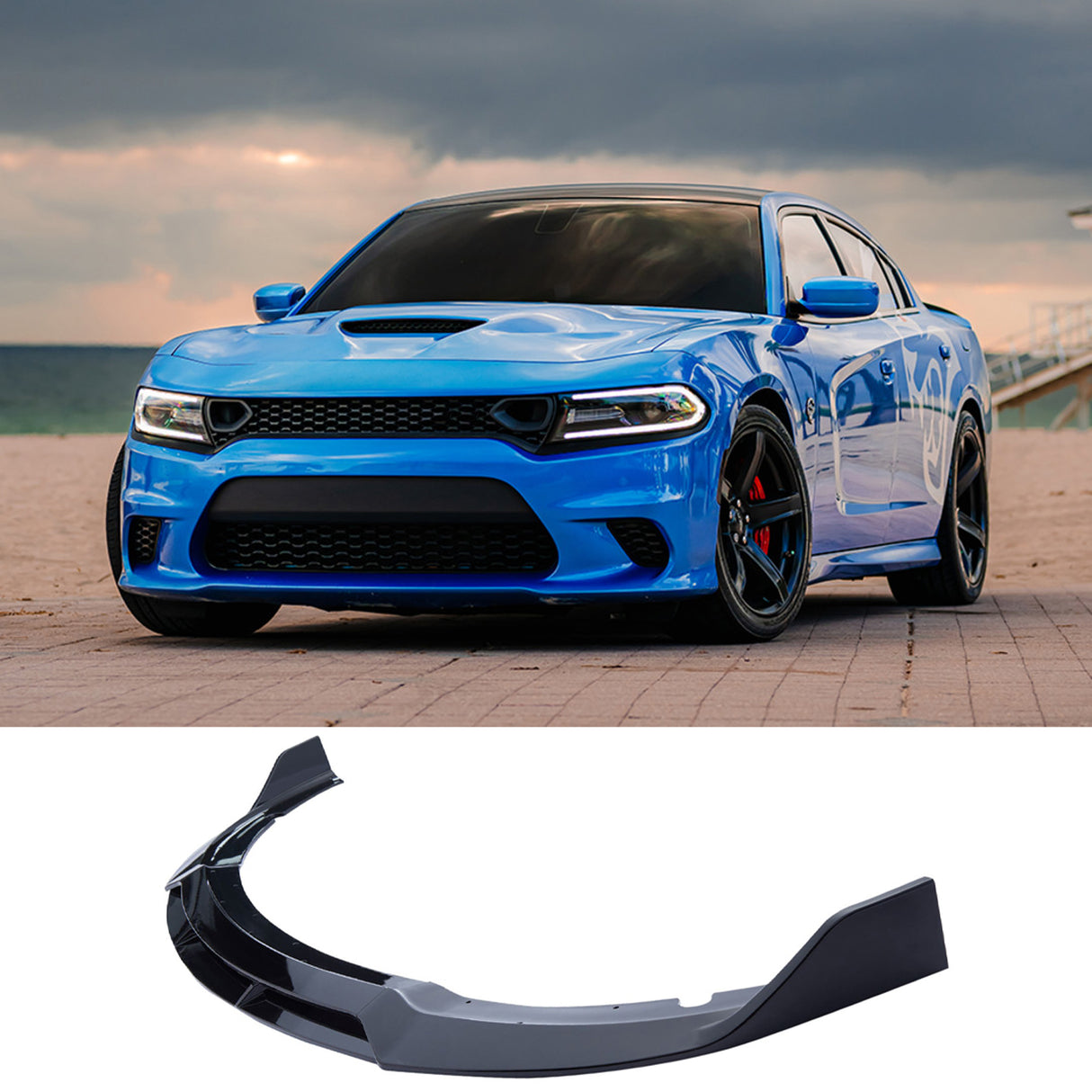(Patented ABS) For 15-23 Dodge Charger SRT Front Bumper Lip Splitter 4PCS