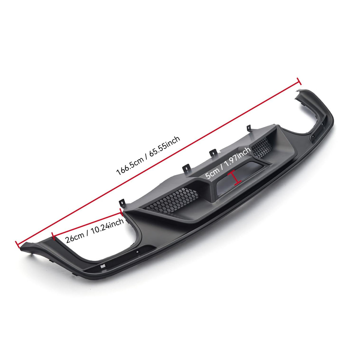 (Patented ABS) For 15-17 Ford Mustang GT350 GT500 Style Rear Diffuser Dual/Quad Exhaust