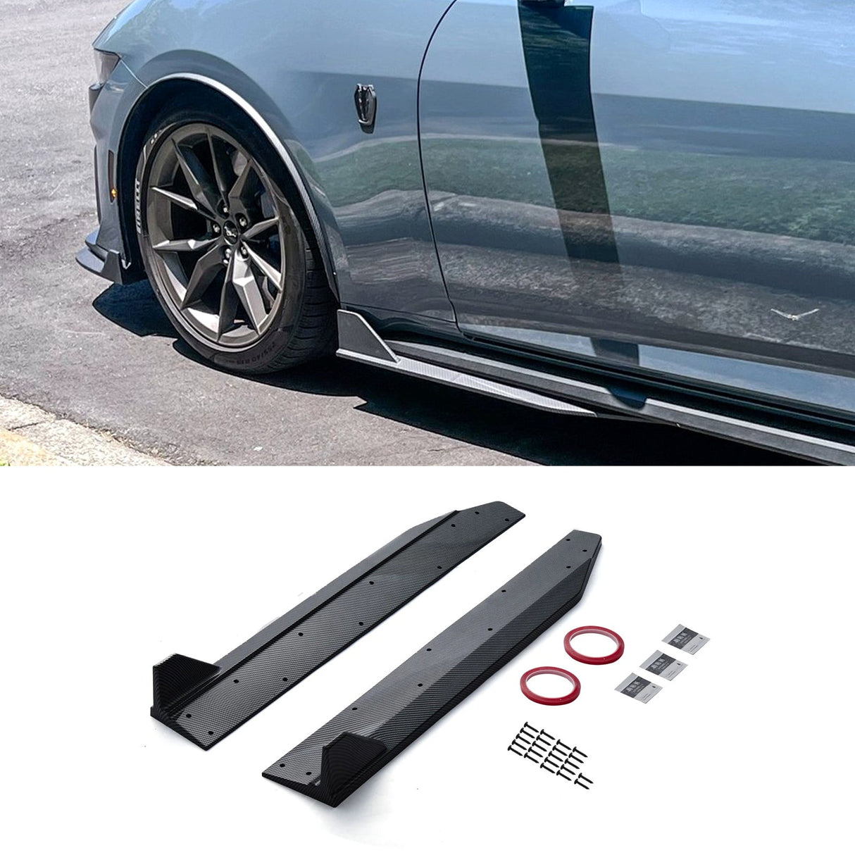 (Patented ABS) For 24-25 Ford Mustang Side Skirts