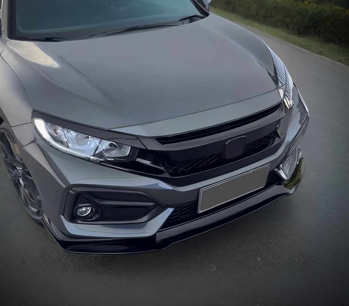 (Patented ABS) For 17-21 Honda Civic Si & FK7 Hatchback Front Bumper Lip GR Style