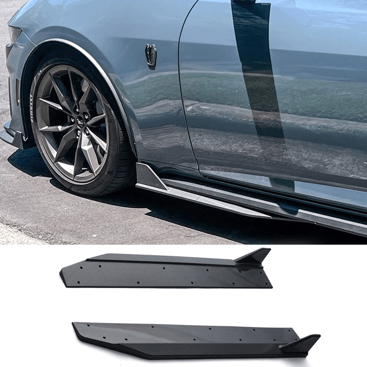 (Patented ABS) For 24-25 Ford Mustang Side Skirts