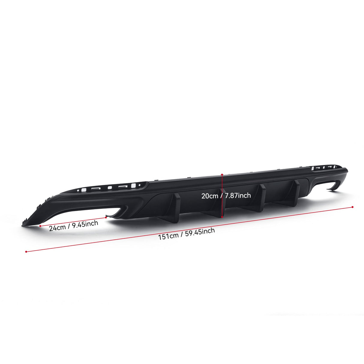 (Patented ABS) For 15-23 Chrysler 300 Rear Bumper Diffuser Rectangle Exhaust