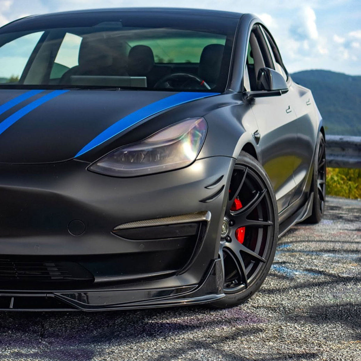 (Patented ABS) For 17-23 Tesla Model 3 Front Bumper Lip Splitter 4pcs
