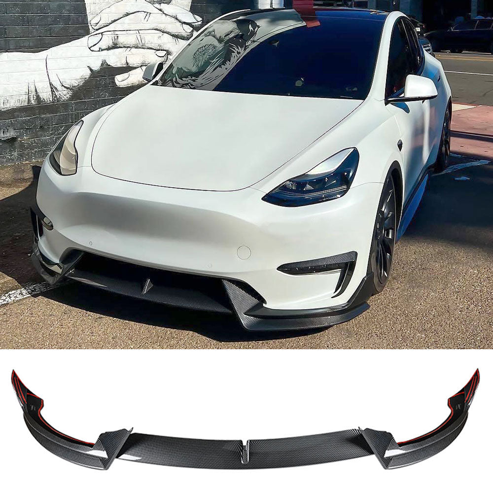 (Patented ABS) For 20-24 Tesla Model Y Front Bumper Lip Splitter