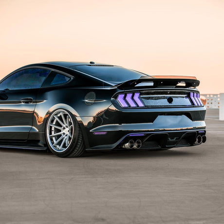 (Patented ABS) For 15-23 Ford Mustang Rear Spoiler W/ Smoke Gurney Flap Wicker Bill GT500 Style