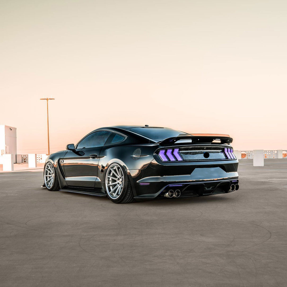 (Patented ABS) For 15-23 Ford Mustang Rear Spoiler W/ Smoke Gurney Flap Wicker Bill GT500 Style