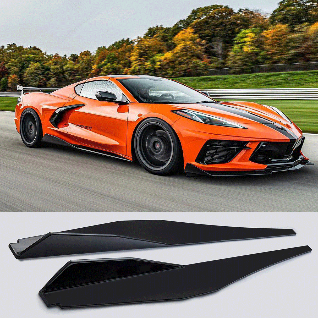 (Patented ABS) For 20-25 Corvette C8 Side Skirts