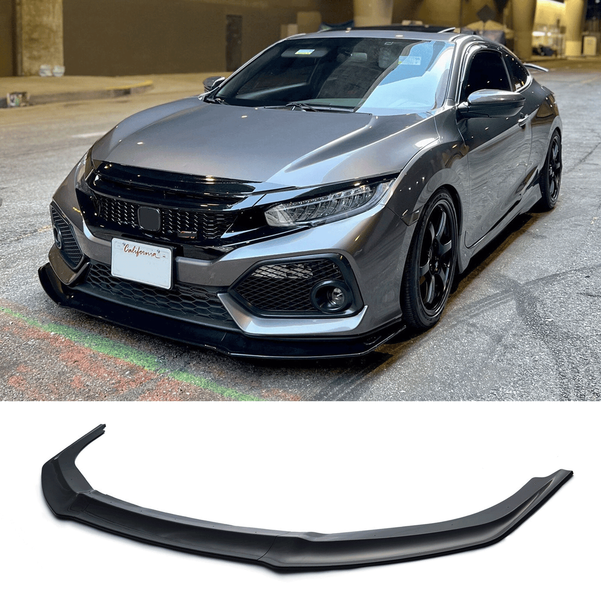 (Patented ABS) For 17-21 Honda Civic Si & FK7 Hatchback Front Bumper Lip GR Style
