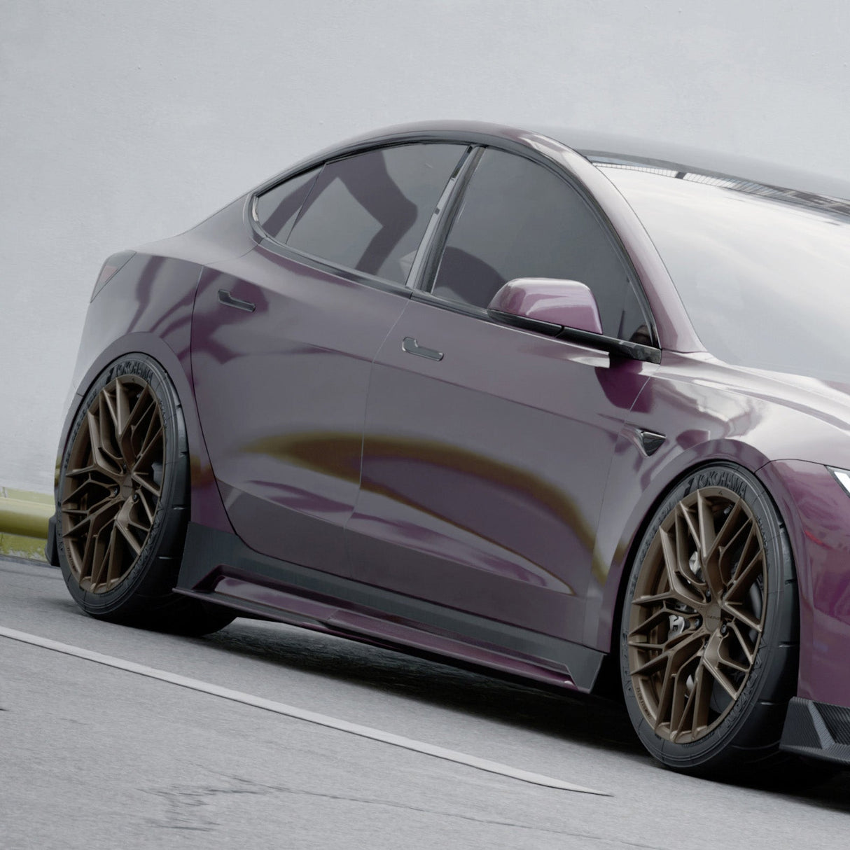 (Patented ABS) For 24+ Tesla Model 3 Side Skirts