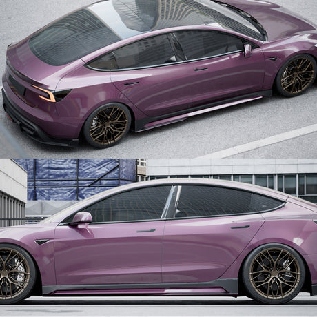 (Patented ABS) For 24+ Tesla Model 3 Side Skirts