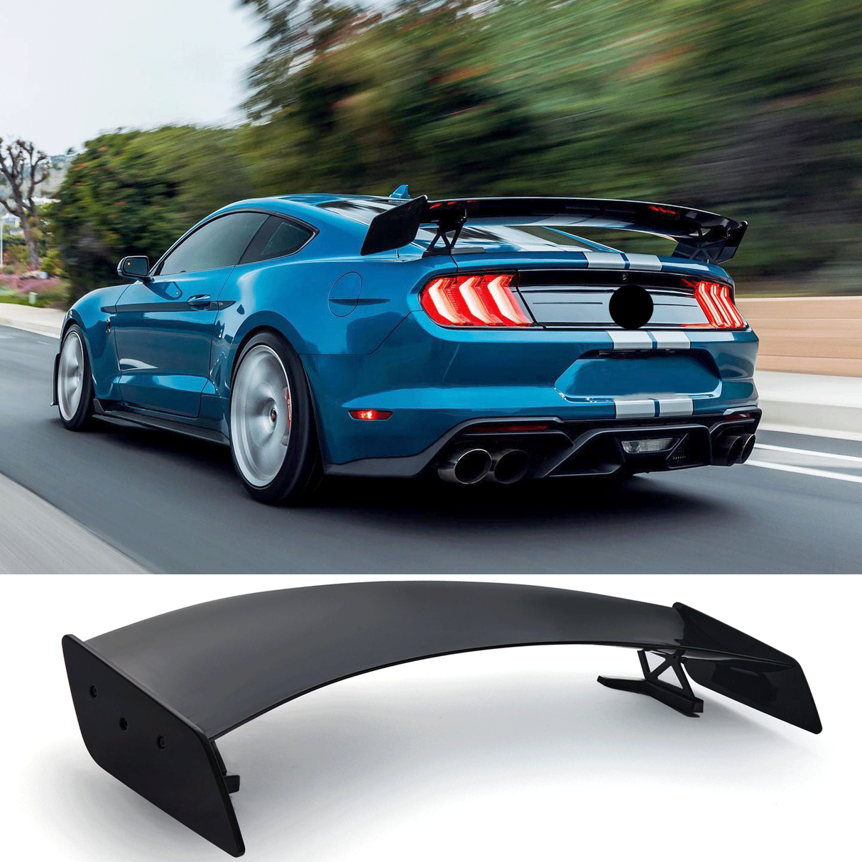 (Patented ABS) For 15-23 Ford Mustang Stand Up Trunk Spoiler Wing GT500 Style