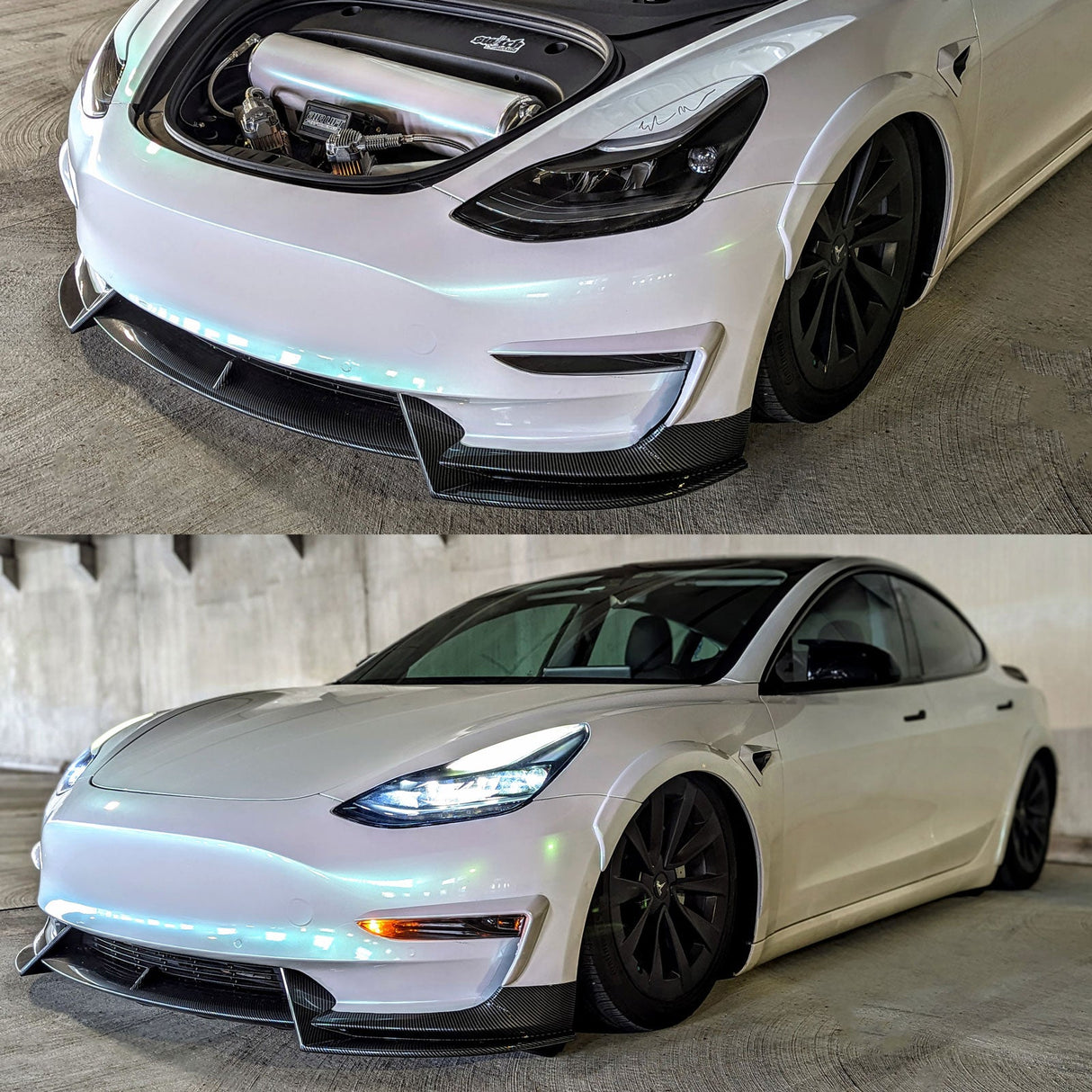 (Patented ABS) For 17-23 Tesla Model 3 Front Bumper Lip Splitter