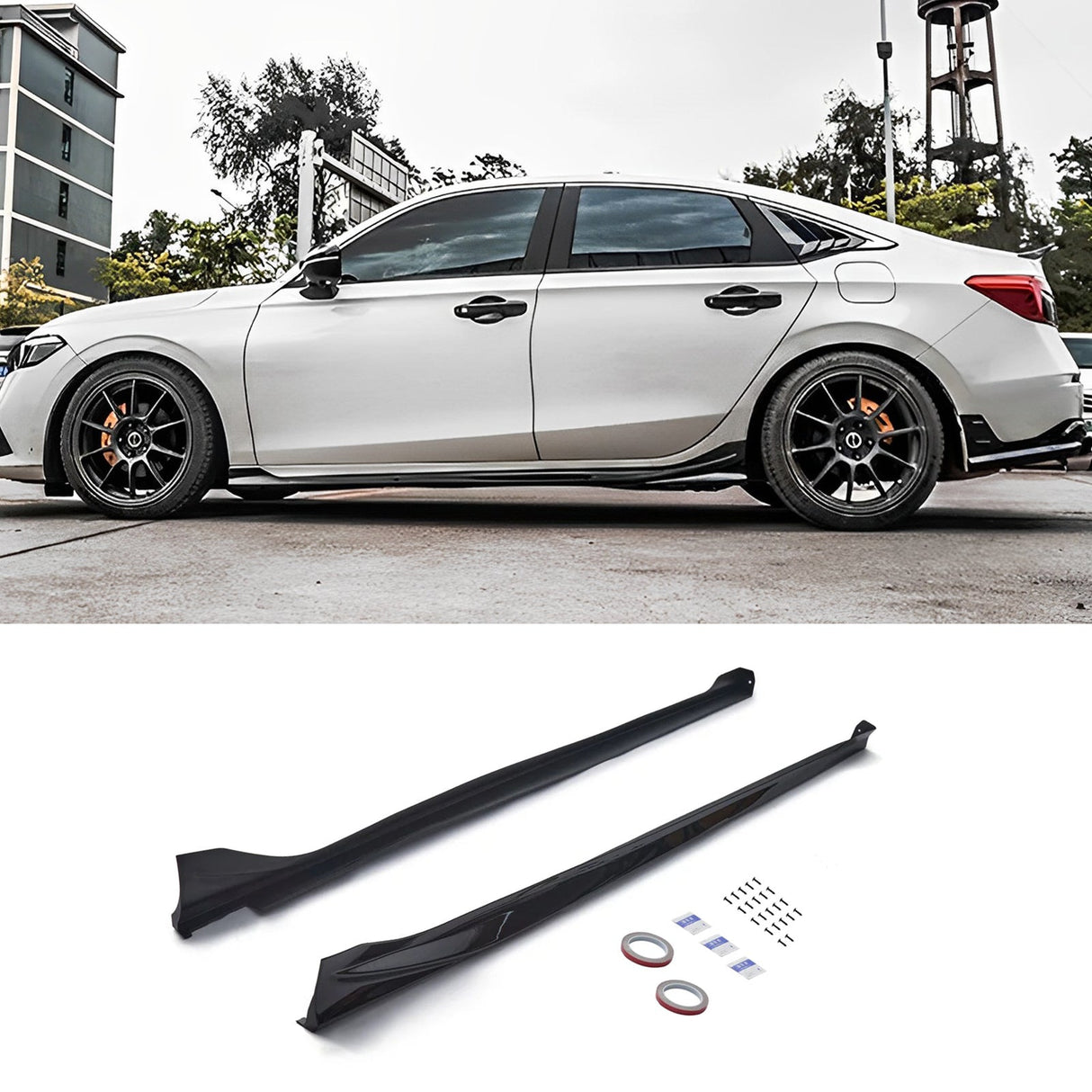(Patented ABS) For 22-25 Honda Civic Sedan Hatchback Side Skirts RS Style