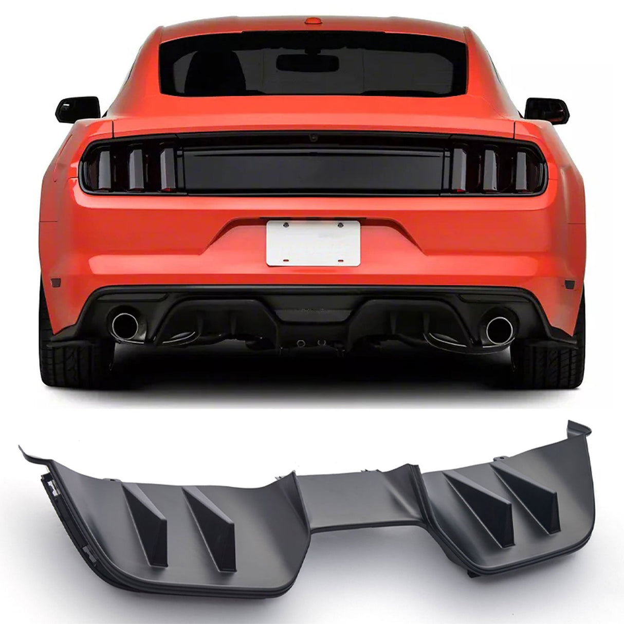 (Patented ABS) For 15-17 Ford Mustang Rear Bumper Diffuser Kit
