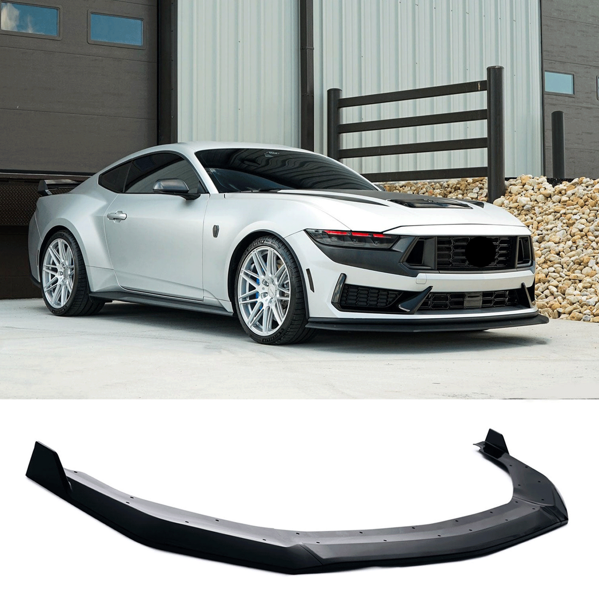 (Patented ABS) For 24-25 Ford Mustang Dark Horse Front Bumper Lip Splitter