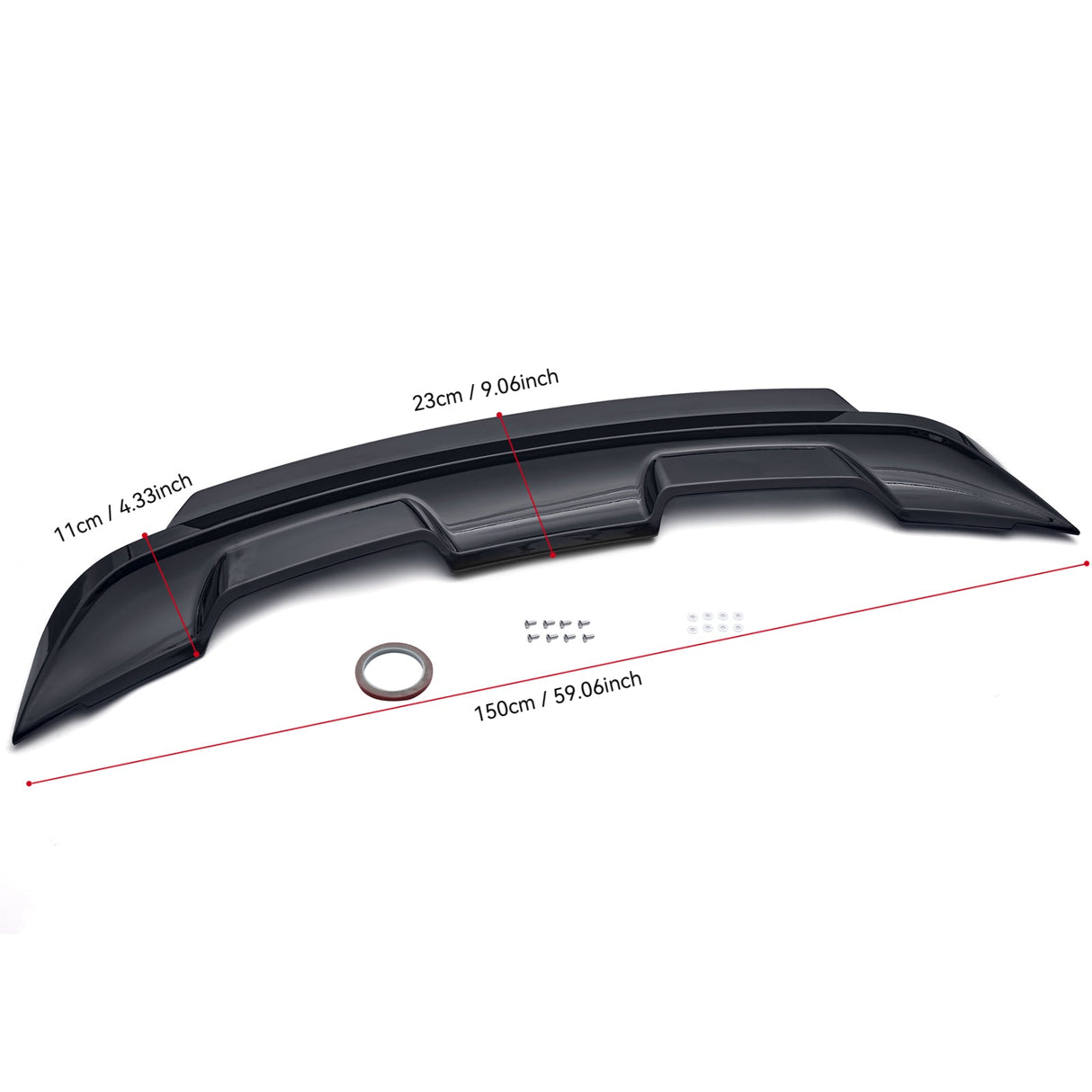 (Patented ABS) For 15-23 Ford Mustang Rear Spoiler W/ Smoke Gurney Flap Wicker Bill GT500 Style
