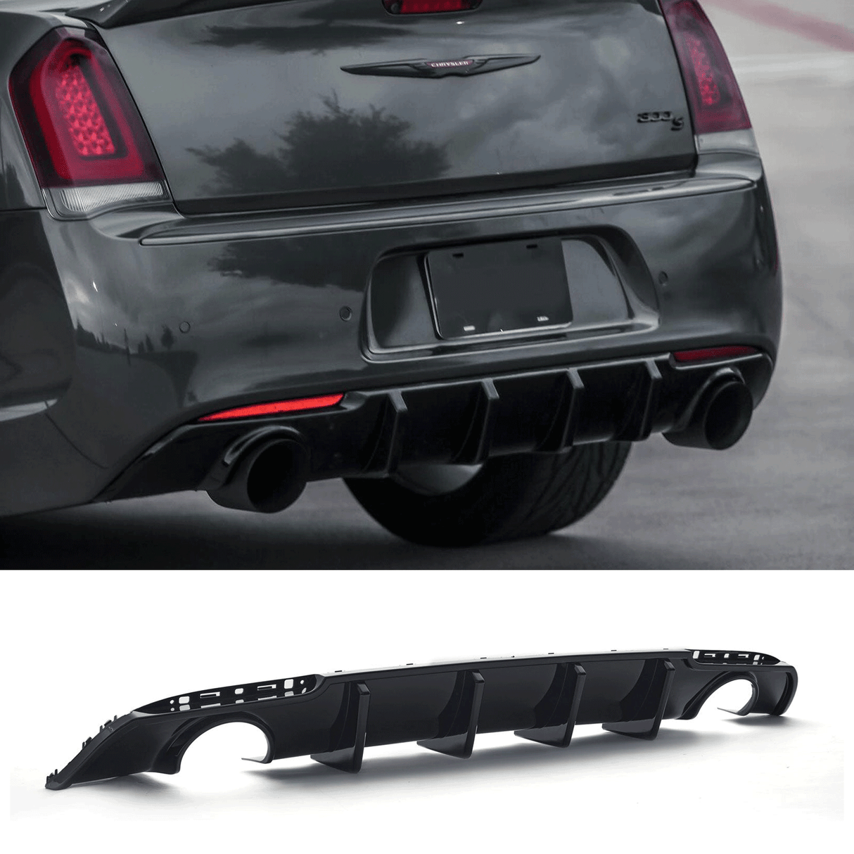 (Patented ABS) For 15-23 Chrysler 300 SRT Rear Bumper Diffuser