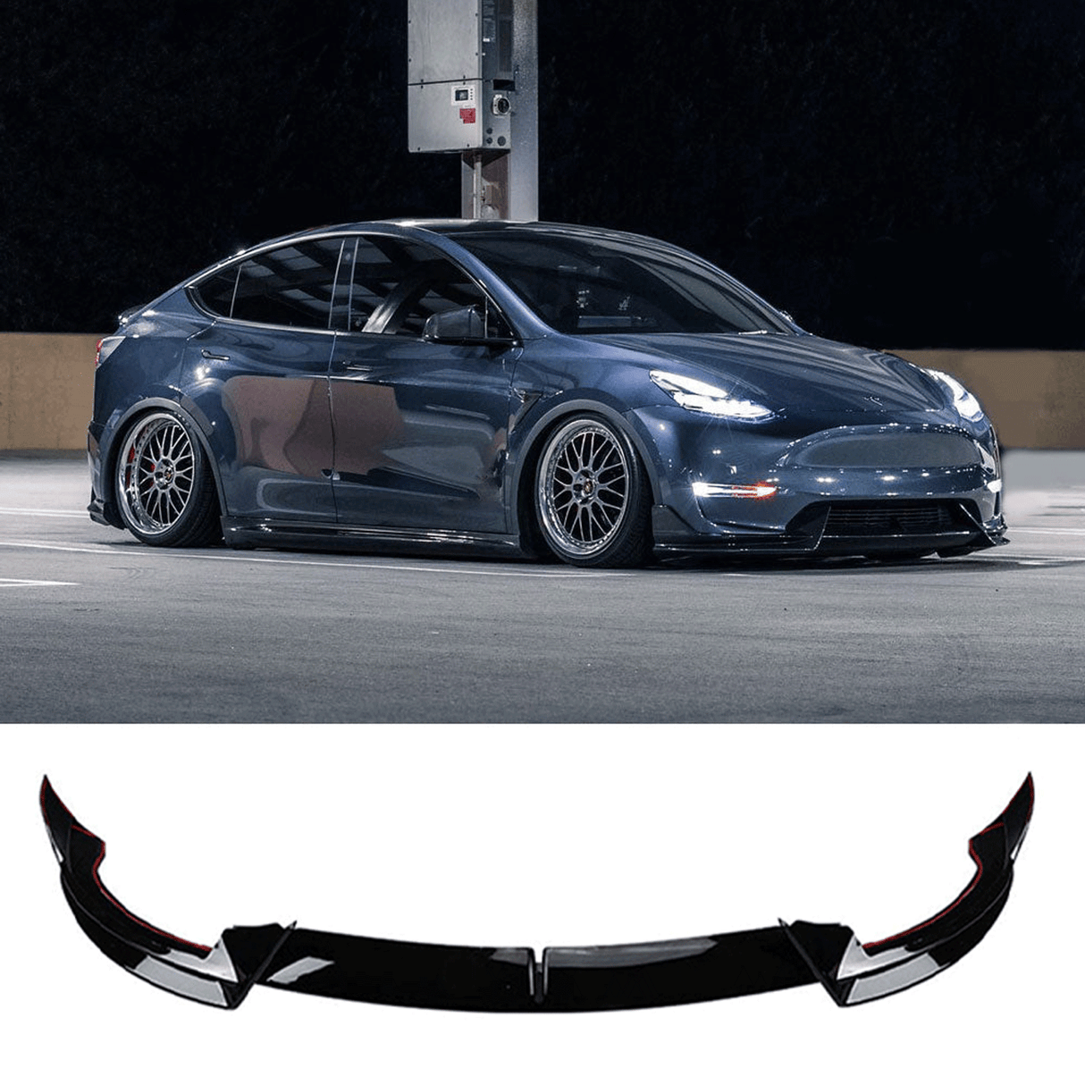 (Patented ABS) For 20-24 Tesla Model Y Front Bumper Lip Splitter