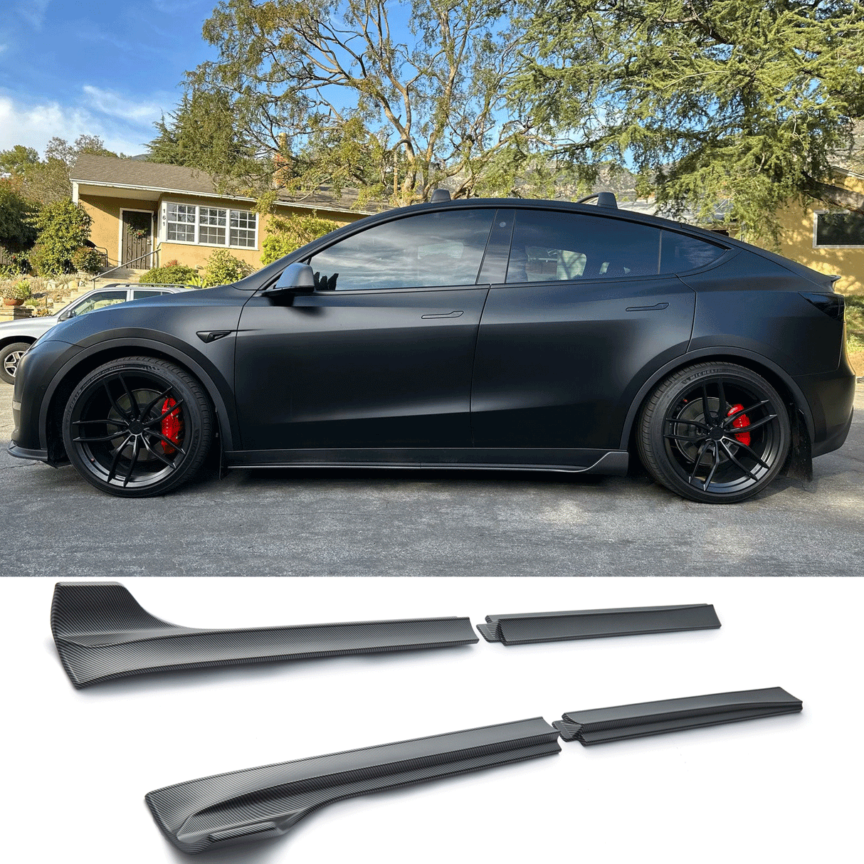 (Patented ABS) For 20-24 Tesla Model Y Side Skirts