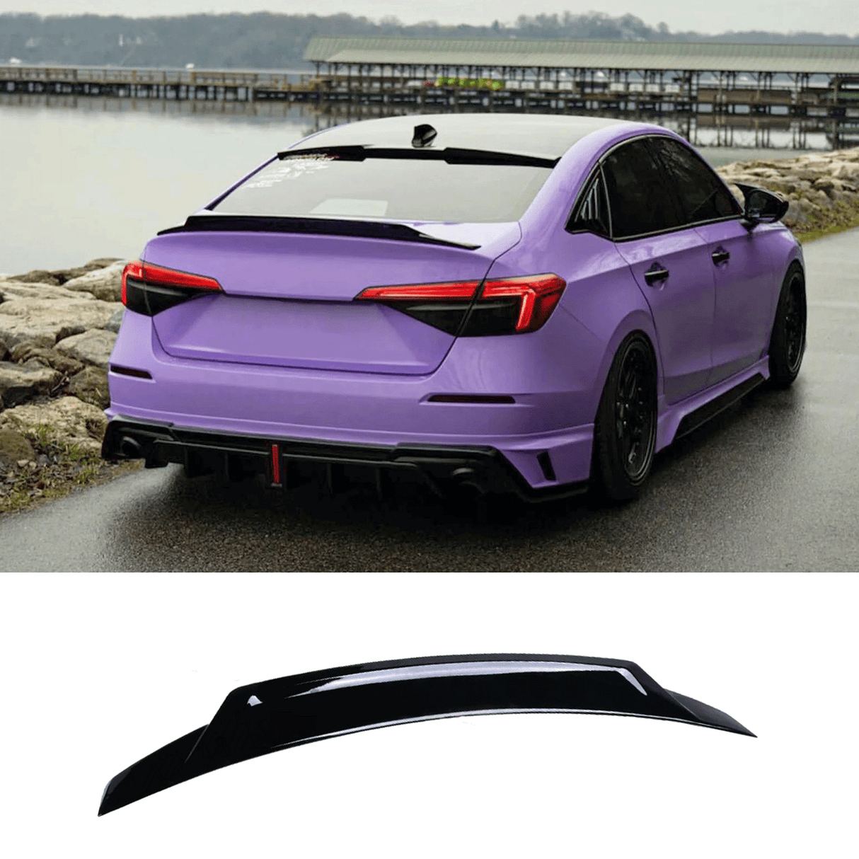 (Patented ABS) For 22-25 Civic Sedan HighKick Duckbill Trunk Spoiler