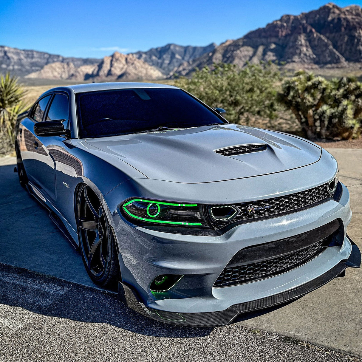 (Patented ABS) For 15-23 Dodge Charger SRT Front Bumper Lip Splitter 3PCS