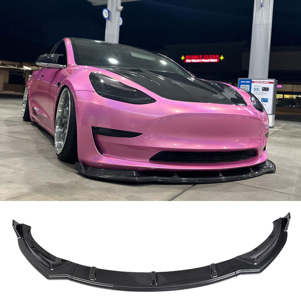 (Patented ABS) For 17-23 Tesla Model 3 Front Bumper Lip Splitter