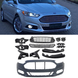 (Patented ABS) Front Bumper Cover & Grill W/ Fog Light Covers For 2013-2016 Ford Fusion
