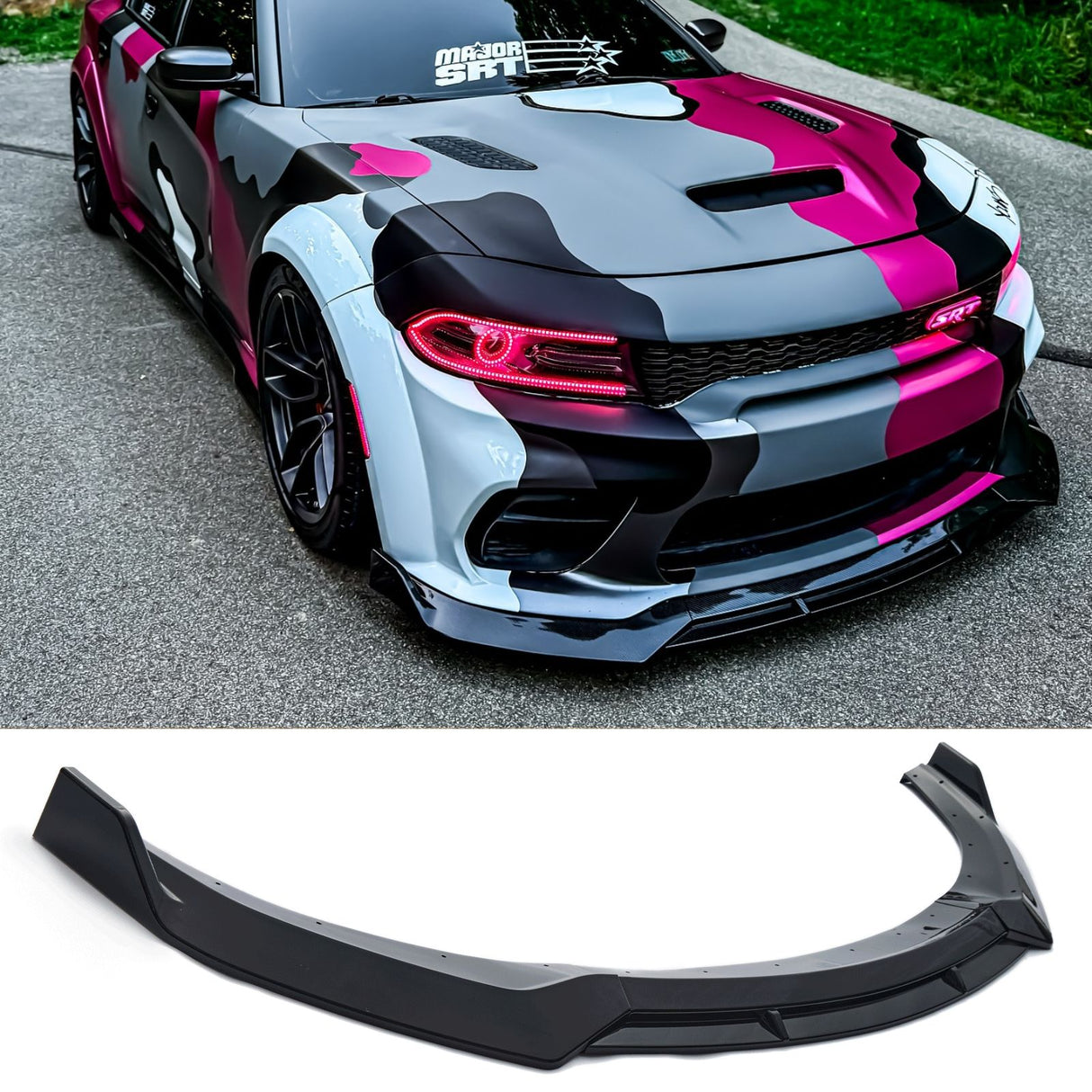 (Patented ABS) For 20-23 Dodge Charger Widebody Front Bumper Lip Splitter