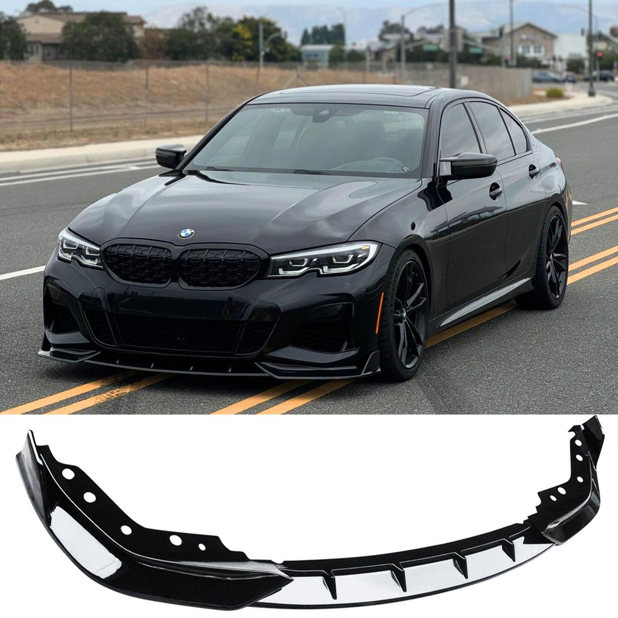 (Patented ABS) For 2019-2022 BMW G20 G28 3 Series M Sport Front Bumper 3pc Lip