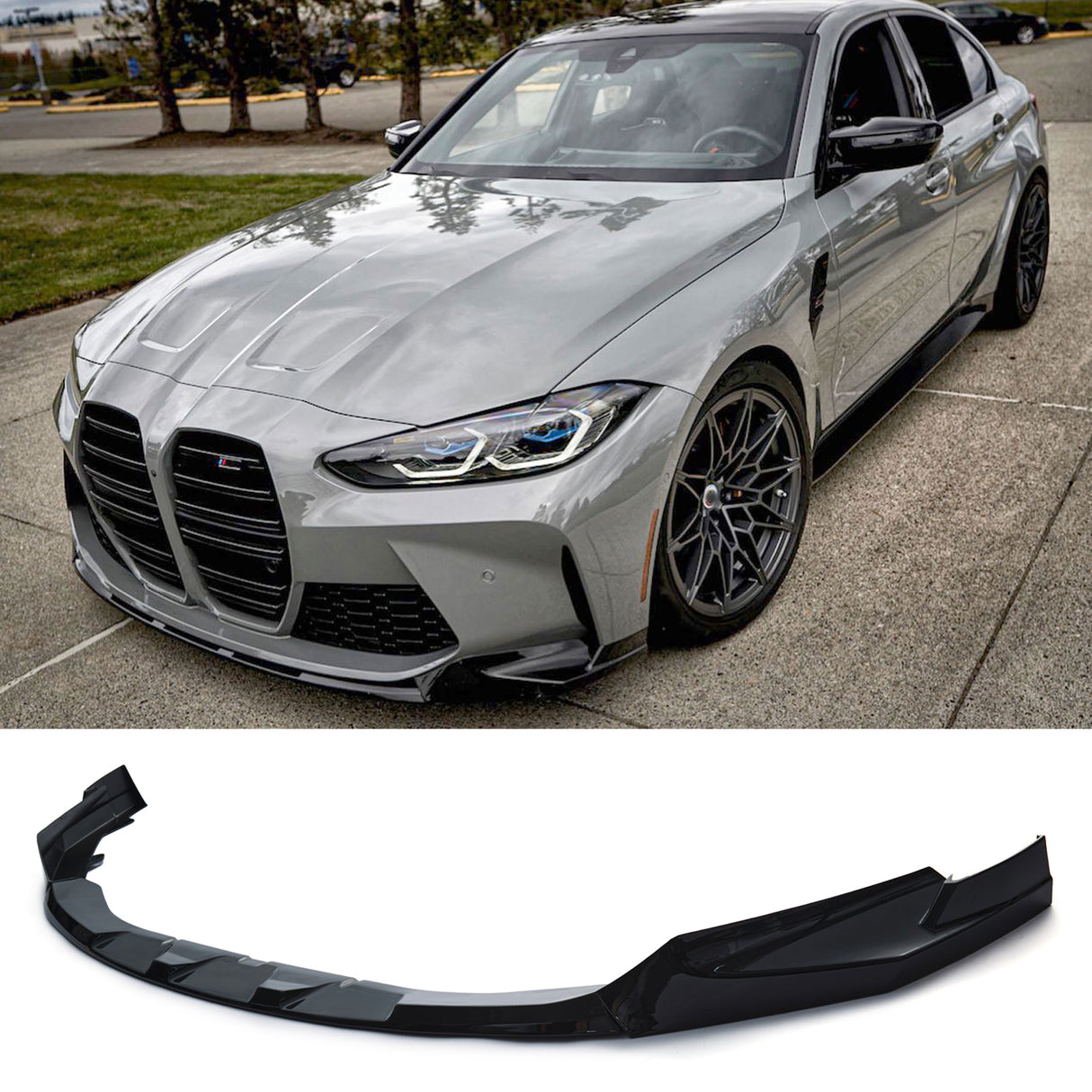 (Patented ABS) For 21-25 BMW G80 M3 G82 M4 Front Bumper Lip Splitter 3D Style
