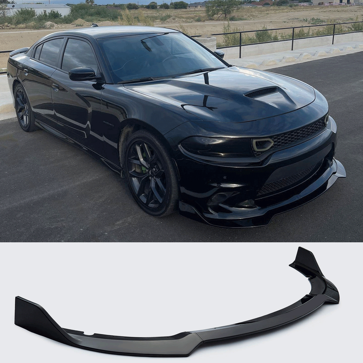 (Patented ABS) For 15-23 Dodge Charger SRT Front Bumper Lip Splitter 3PCS